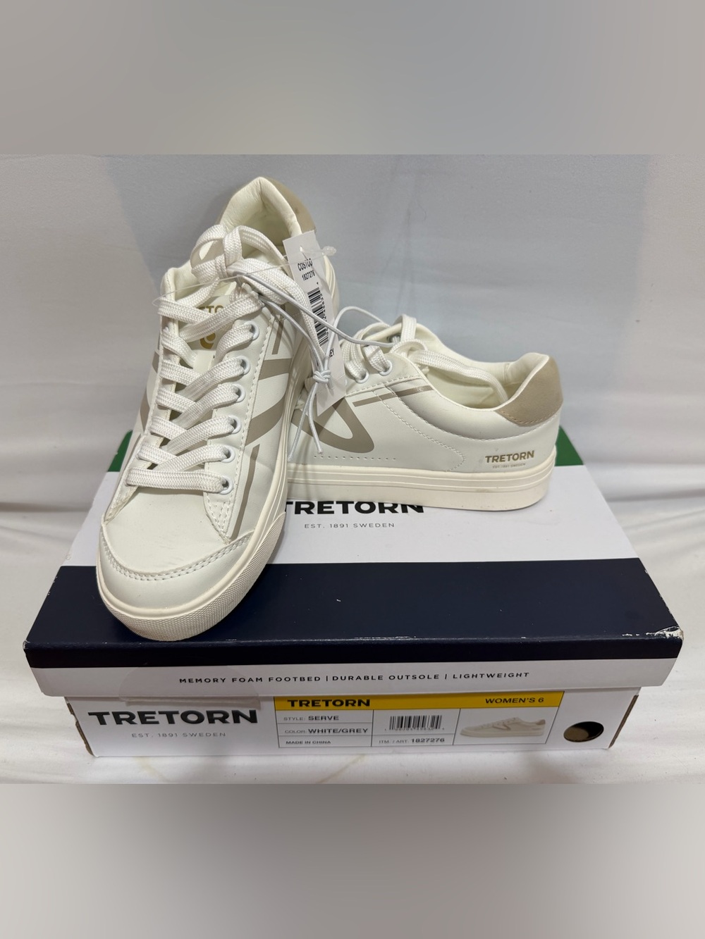 Tretorn Women's White Sneakers with Beige Accents